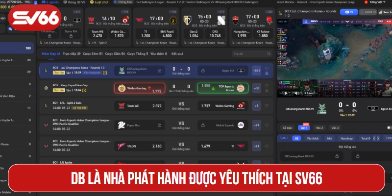 DB là nhà phát hành được yêu thích tại SV66
