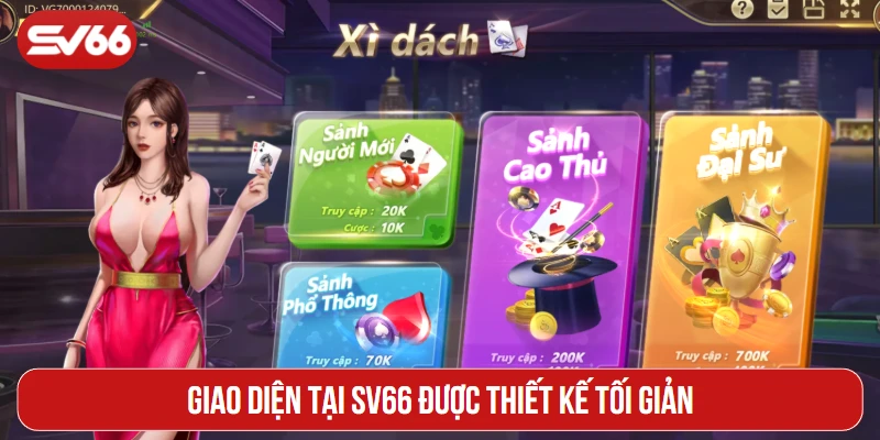 Giao diện tại SV66 được thiết kế tối giản
