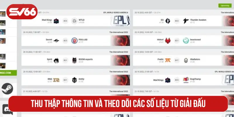 Thu thập thông tin và theo dõi các số liệu từ giải đấu