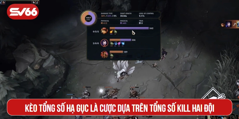 Kèo tổng số hạ gục là cược dựa trên tổng số kill hai đội